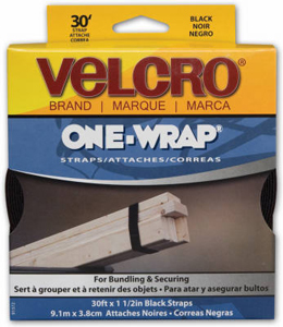 VELCRO ONE WRAP STRAP BLACK 1-1/2" X 30'