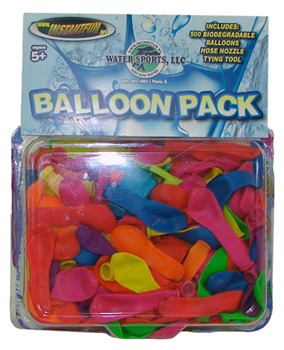 WATER BALLOON PACK BIODEGRADABLE LATEX 500 PC