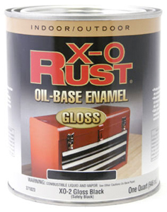XO RUST OIL BASED ENAMEL GLOSS BLACK QUART