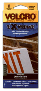VELCRO EXTREME STRIP 1" X 4" GRAY 5PACK