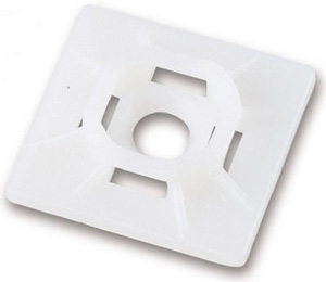 MOUNTING BASE FOR CABLE TIES WHITE ADHEASIVE BACKED 5 PACK