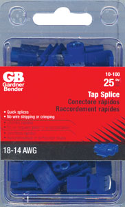 GB TAP SPLICE CONNECTORS 18-14 GAUGE 25 PACK