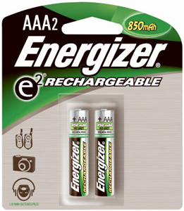 BATTERY ENERGIZER AAA 2 PACK  RECHARGEABLE