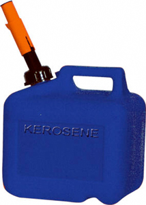 KEROSENE FUEL CONTAINER BLUE PLASTIC SPILL PROOF 2 GALLON