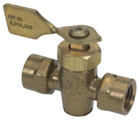 SHUT OFF VALVE .25" FNPT FEMALE/FEMALE BRASS