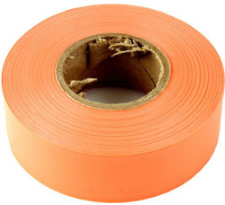 TAPE FLAGGING FLUORESCENT ORANGE 1-3/16" X 150'