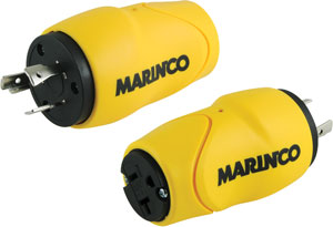 MARINCO S20-15 EEL STRAIGHT ADAPTER 20A MALE LOCK TO 15A FEMALE