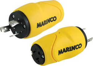 MARINCO S30-15 EEL STRAIGHT ADAPTER 30A MALE LOCK TO 15A FEMALE