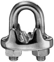 WIRE ROPE CLIP GALVANIZED MALLEABLE 3/16"